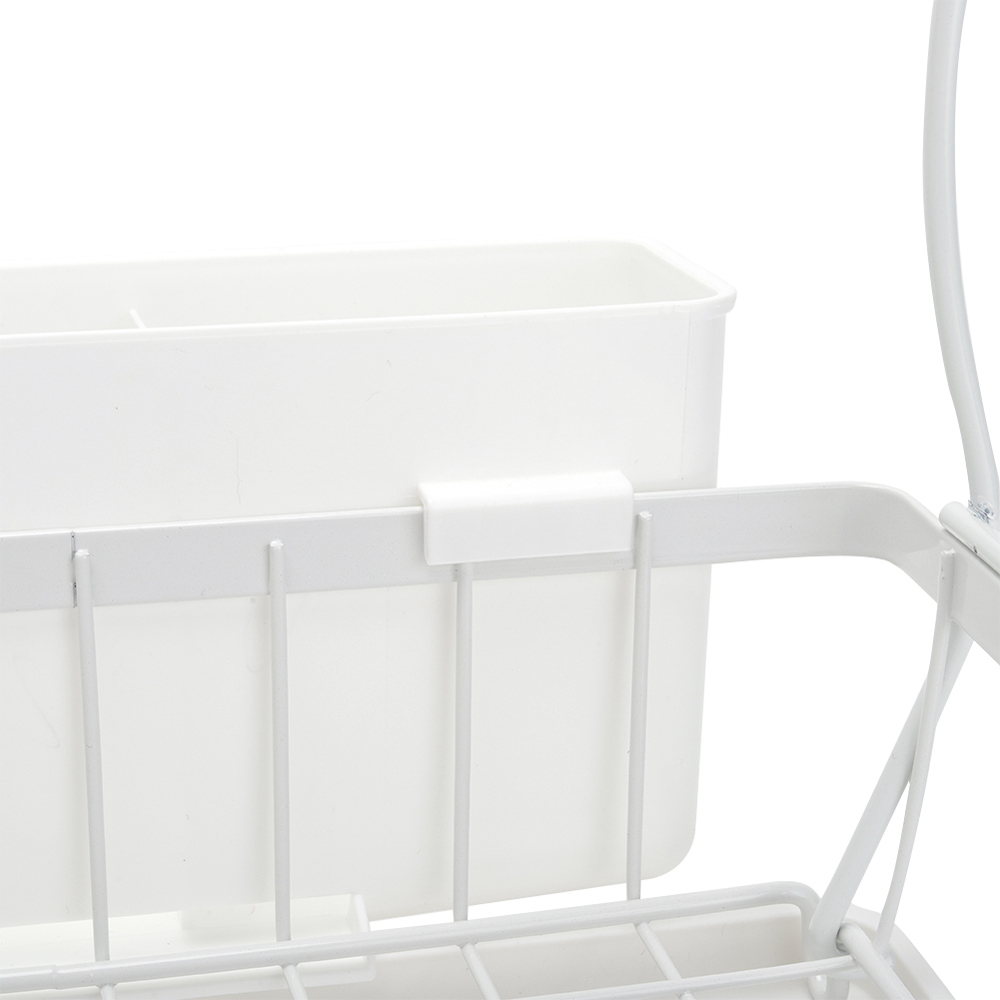 Living and Home White 2 Tier Kitchen Dish Drainer with Drying Tray Image 5
