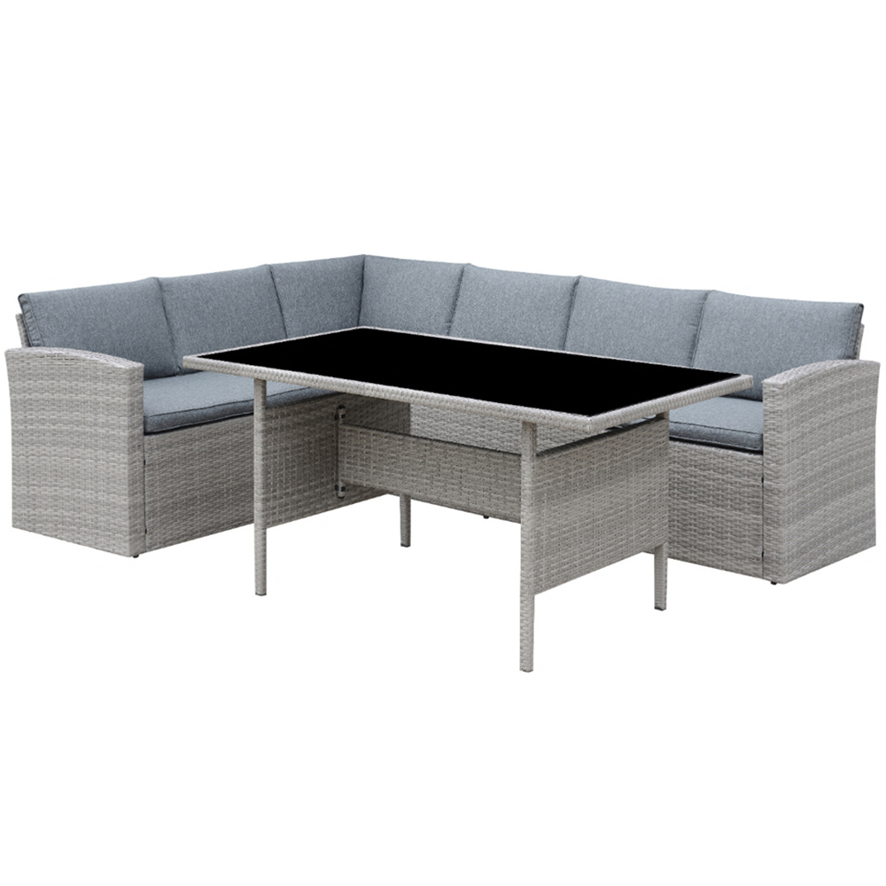 Home Detail Louisa 4 Seater Grey Rattan Sofa Dining Set with Cover Image 2