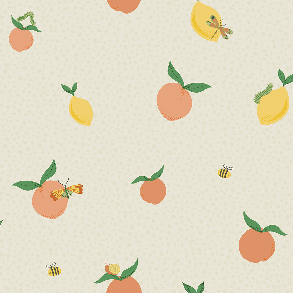 Holden Decor Tutti Fruity Cream Orange Wallpaper Image 1