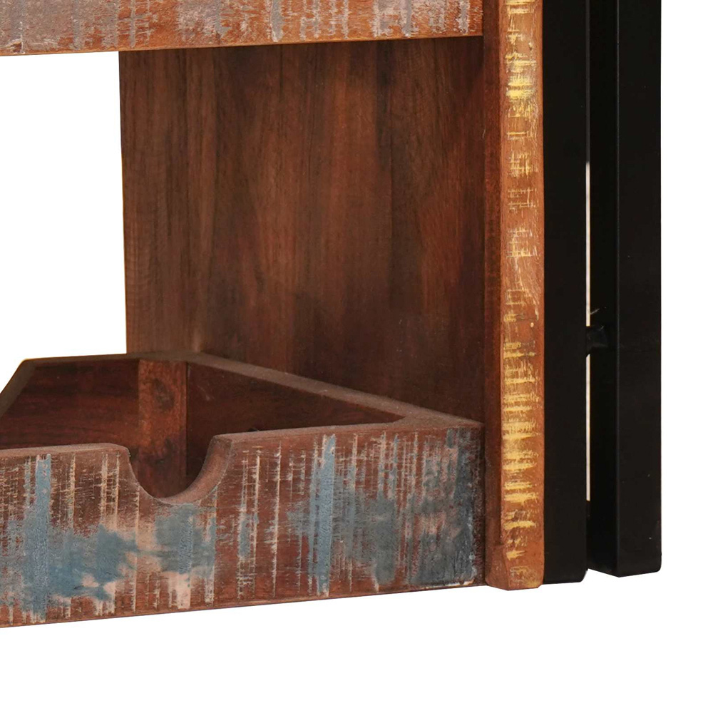 vidaXL 12 Bottle Brown Solid Reclaimed Wood Wall Mounted Wine Rack Image 7