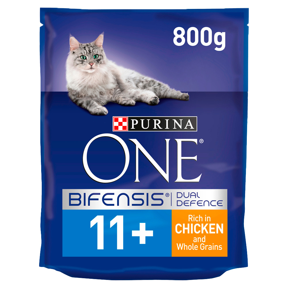 Purina ONE Chicken and Wholegrain Senior 11+ Cat Food 800g Image 1