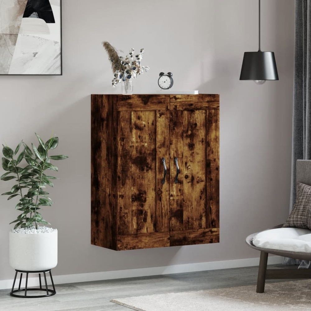 vidaXL 2 Door Brown Smoked Oak Wall Mounted Cabinet Image 9