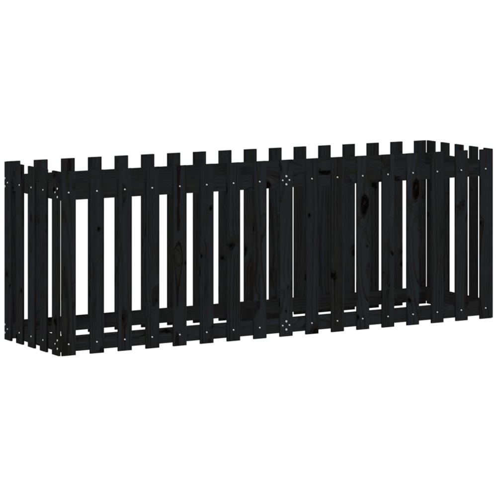 vidaXL Black Pine Wood Raised Garden Bed 70 x 50 x 200cm Image 3