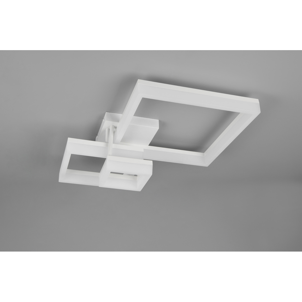 TRIO Camino Matt White Square LED Ceiling Light Image 4