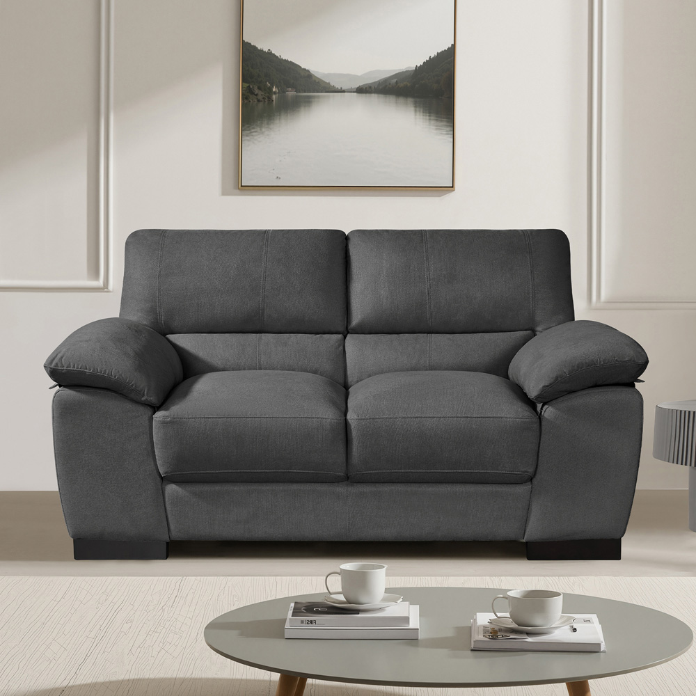 Artemis Home Mellette 2 Seater Charcoal Grey Fabric Sofa Image 3