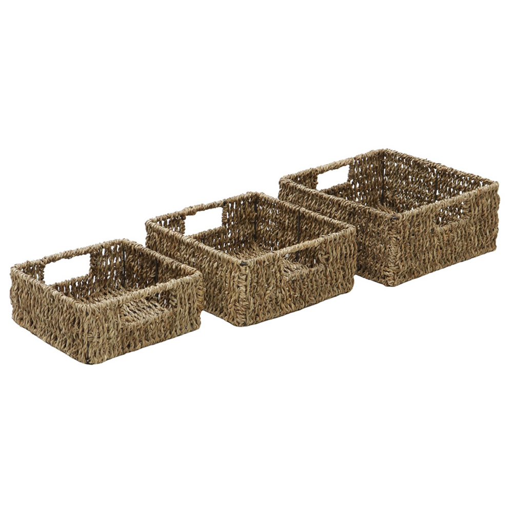 JVL Seagrass Storage Baskets Set Of 3 Image 3