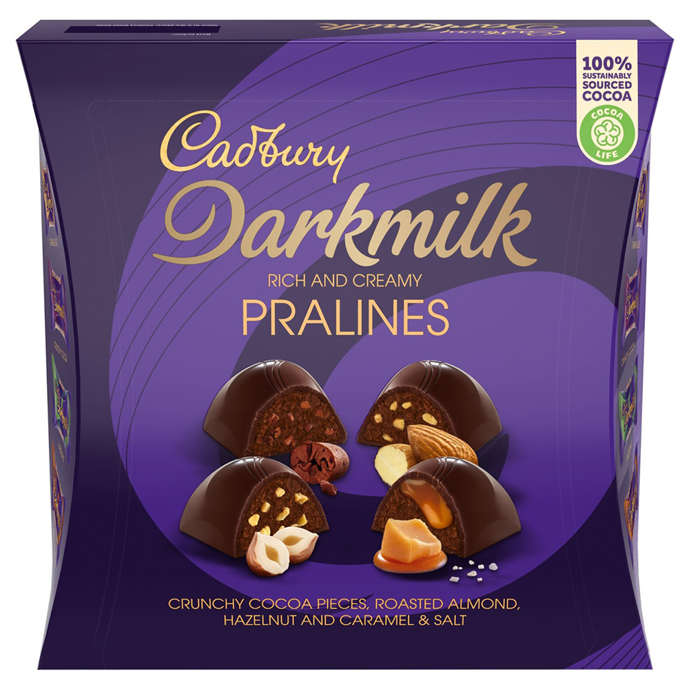 Cadbury Darkmilk Rich and Creamy Pralines 236g Image 1