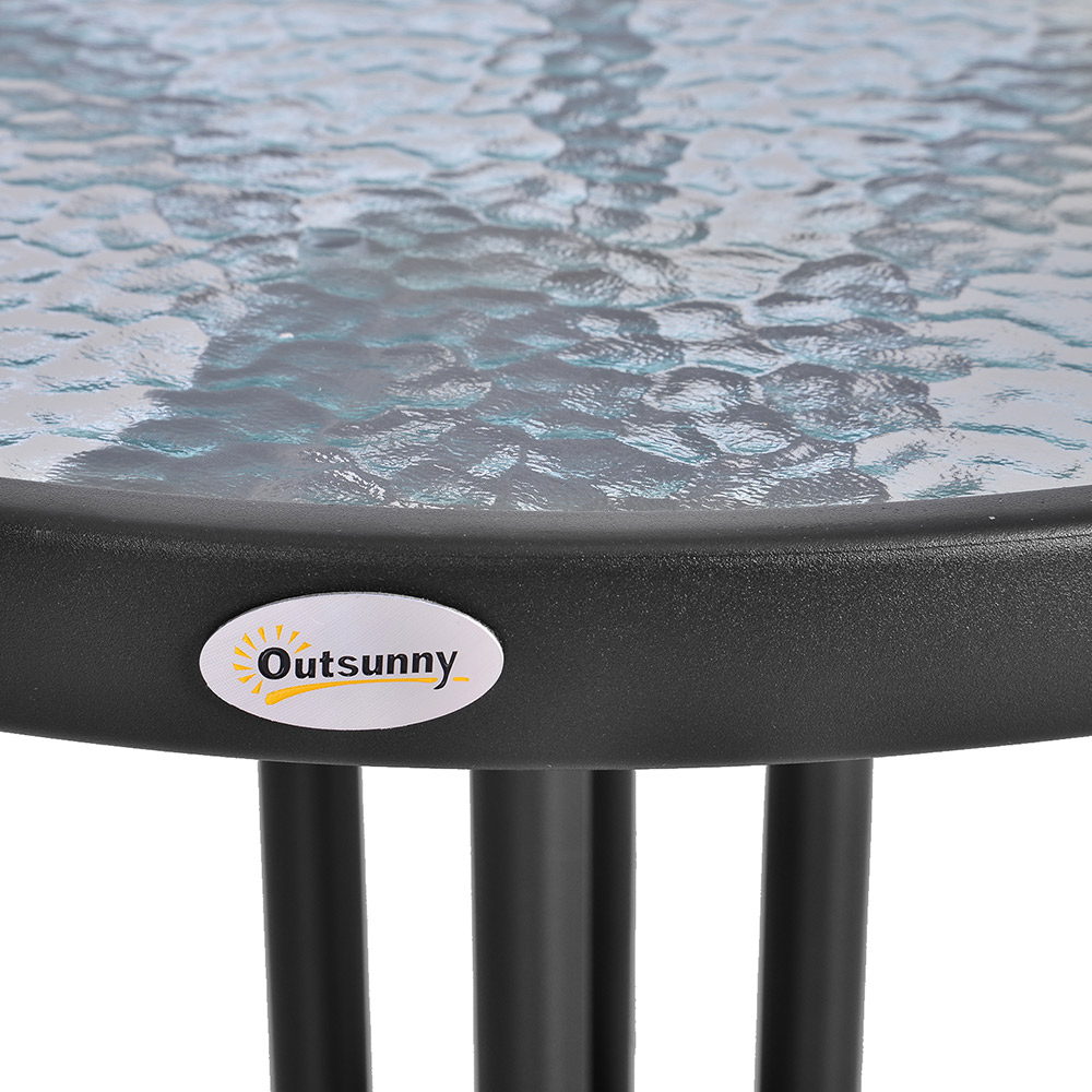 Outsunny Round Glass Bistro Table Image 4