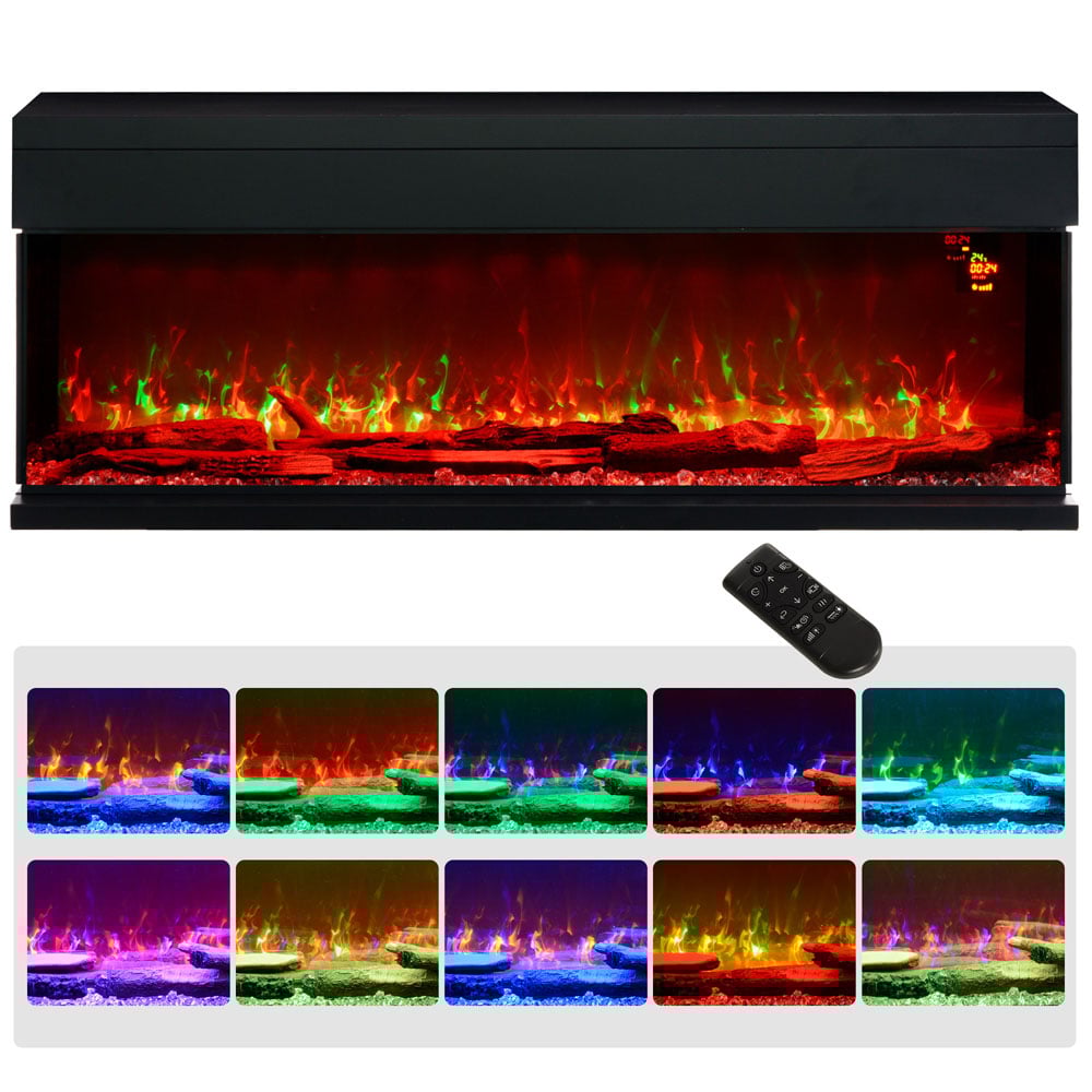 HOMCOM Electric Wall Mounted Fireplace with Remote 152.4cm Image 3