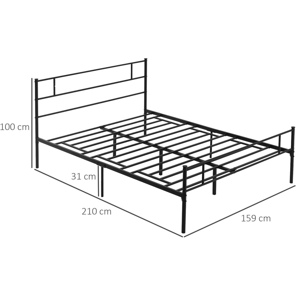 Portland King Size Black Metal Bed Frame Image 7