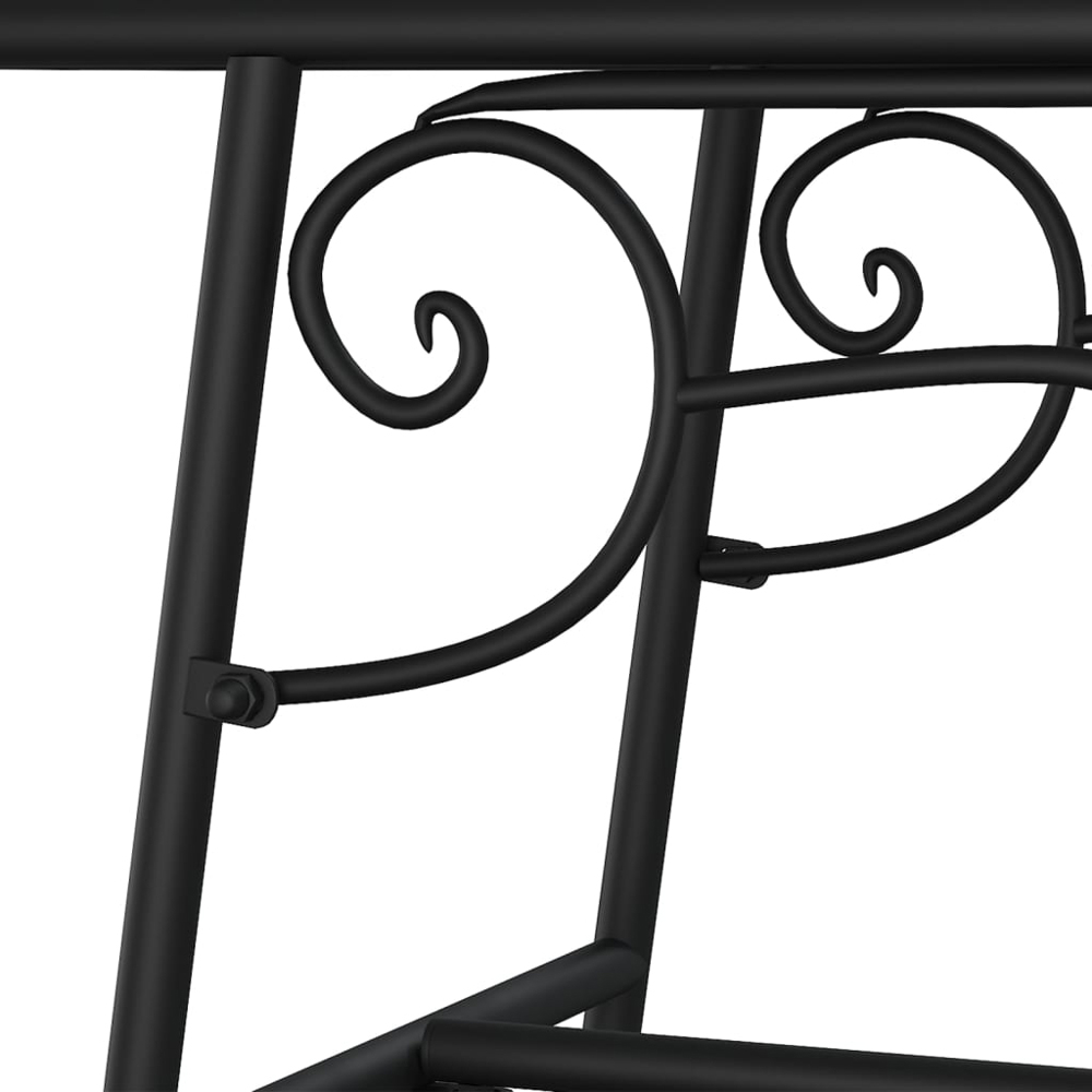 vidaXL Black Steel Scrollwork Garden Bench Image 5