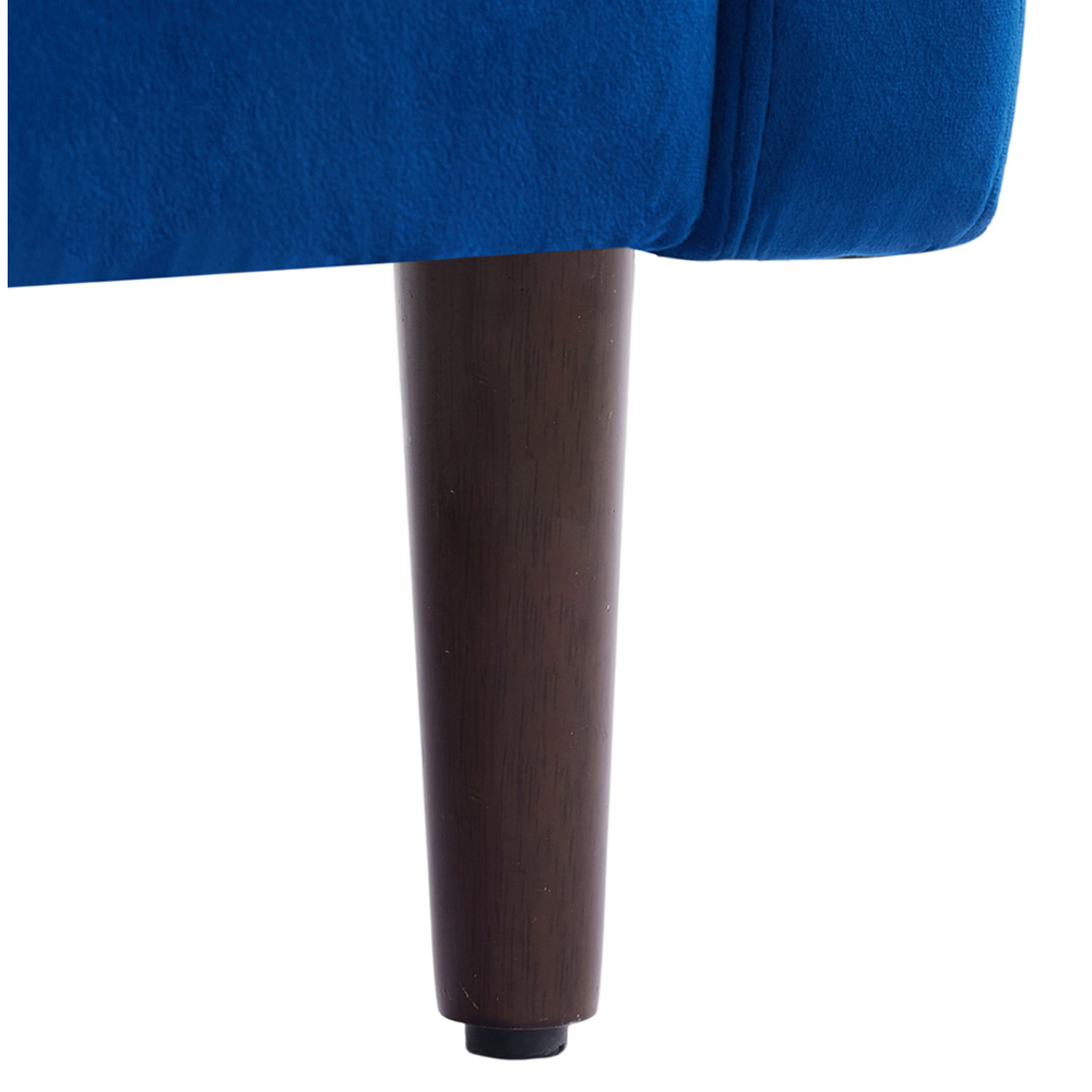 Living and Home Blue Linen Mid-Century Armchair Image 3