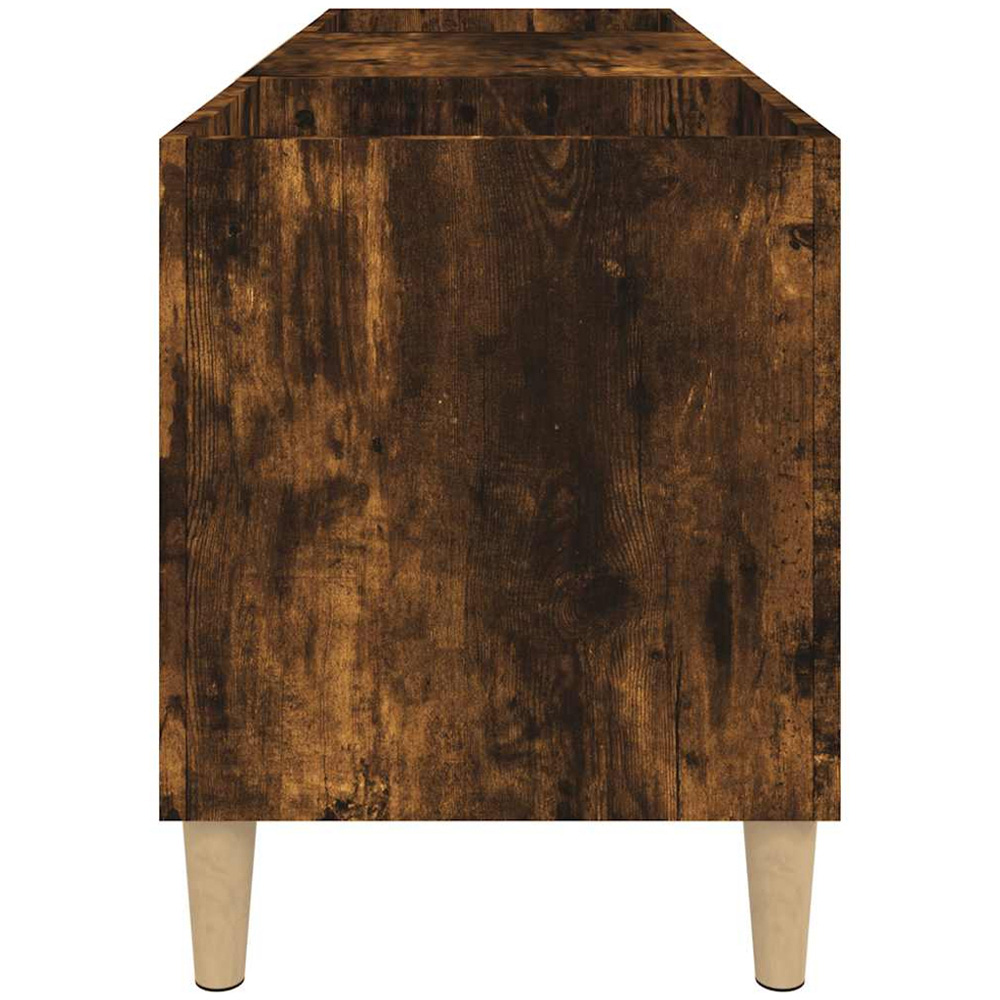 vidaXL 2 Shelf Smoked Oak Record Cabinet Image 5