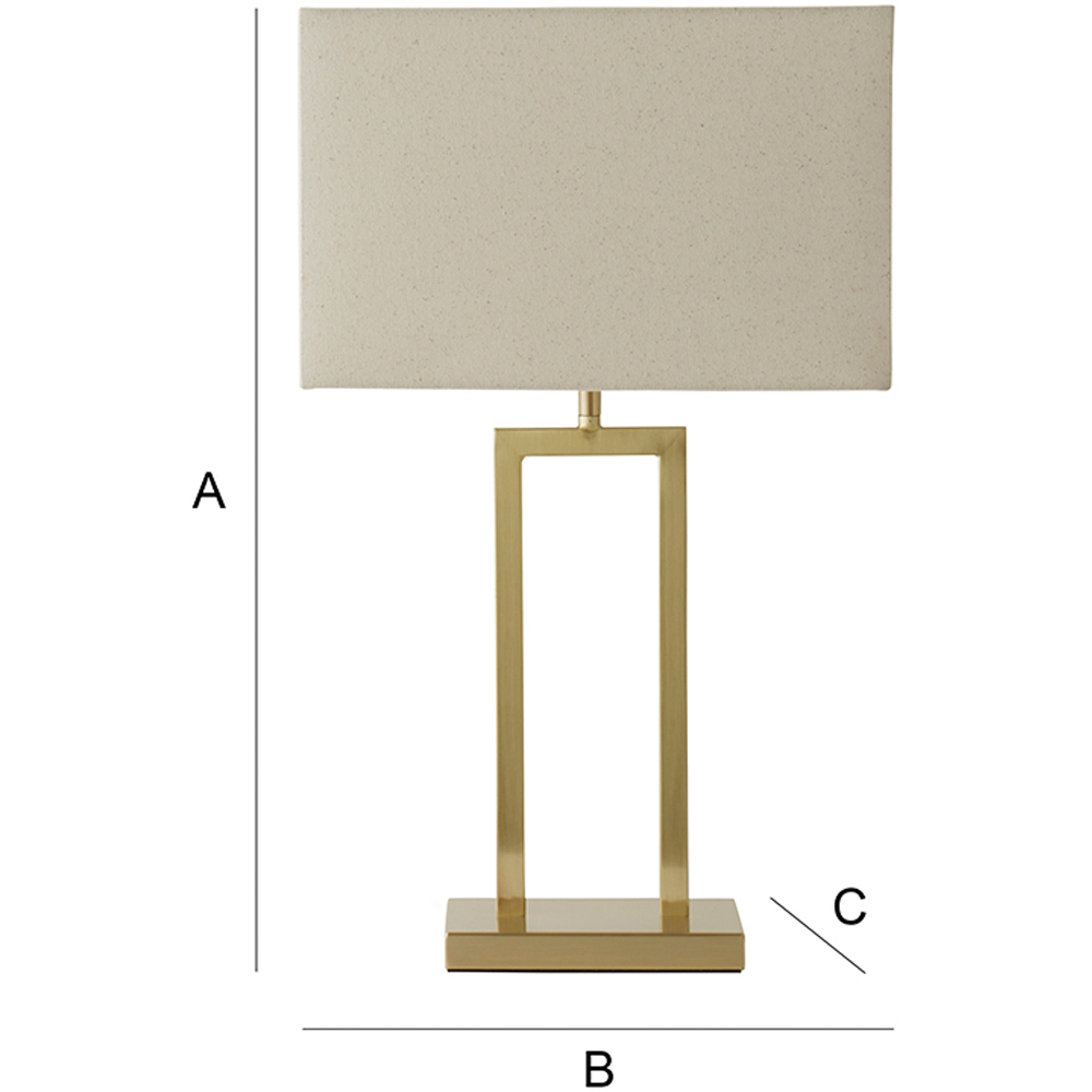 ValueLights Gloria Gold Double Stem Metal LED Table Lamp with Rectangular Lamp Shade Image 8