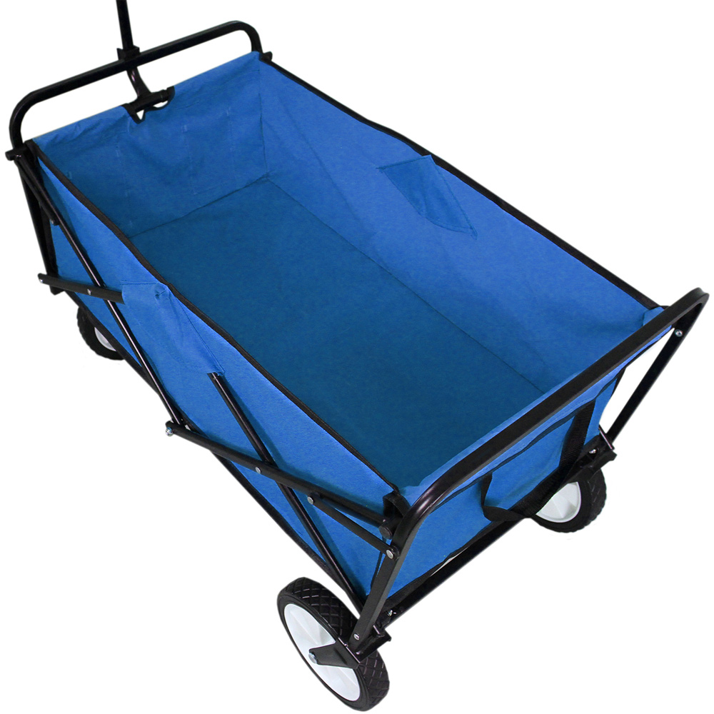 Foldable Garden Cart Wagon - Blue Image 4