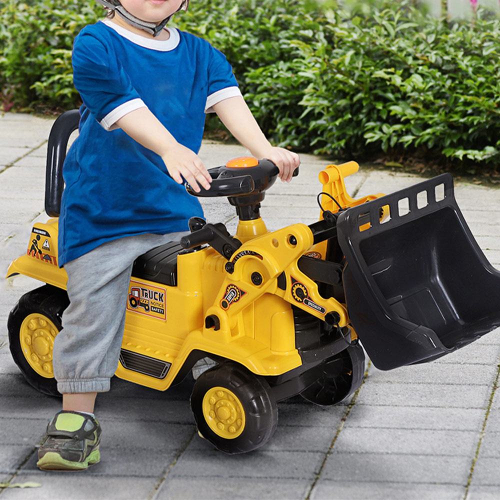HOMCOM Kids Bulldozer Toy Ride-On Construction Car Image 2