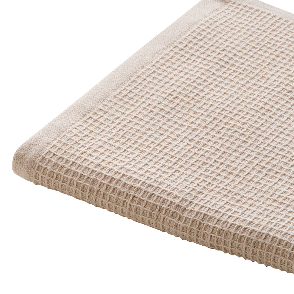Wilko Waffle Textured Cotton Oatmeal Hand Towel Image 4