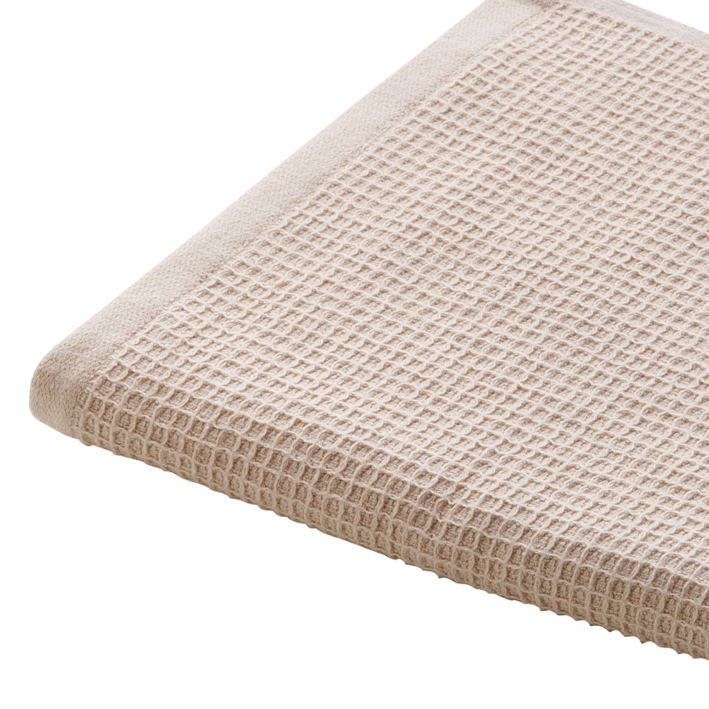 Wilko Waffle Textured Cotton Oatmeal Hand Towel Wilko