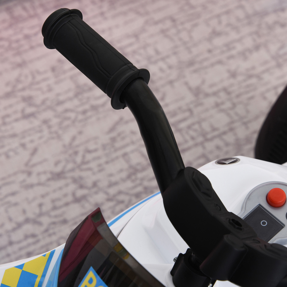 HOMCOM Kids Ride-On Police Bike 3 Wheel Vehicle with Interactive Design Features Image 4