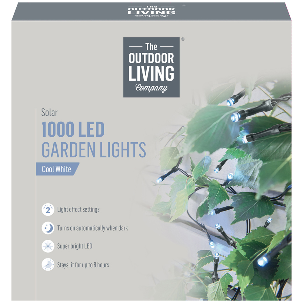Solar 1000 LED String Light Cool White Image 3
