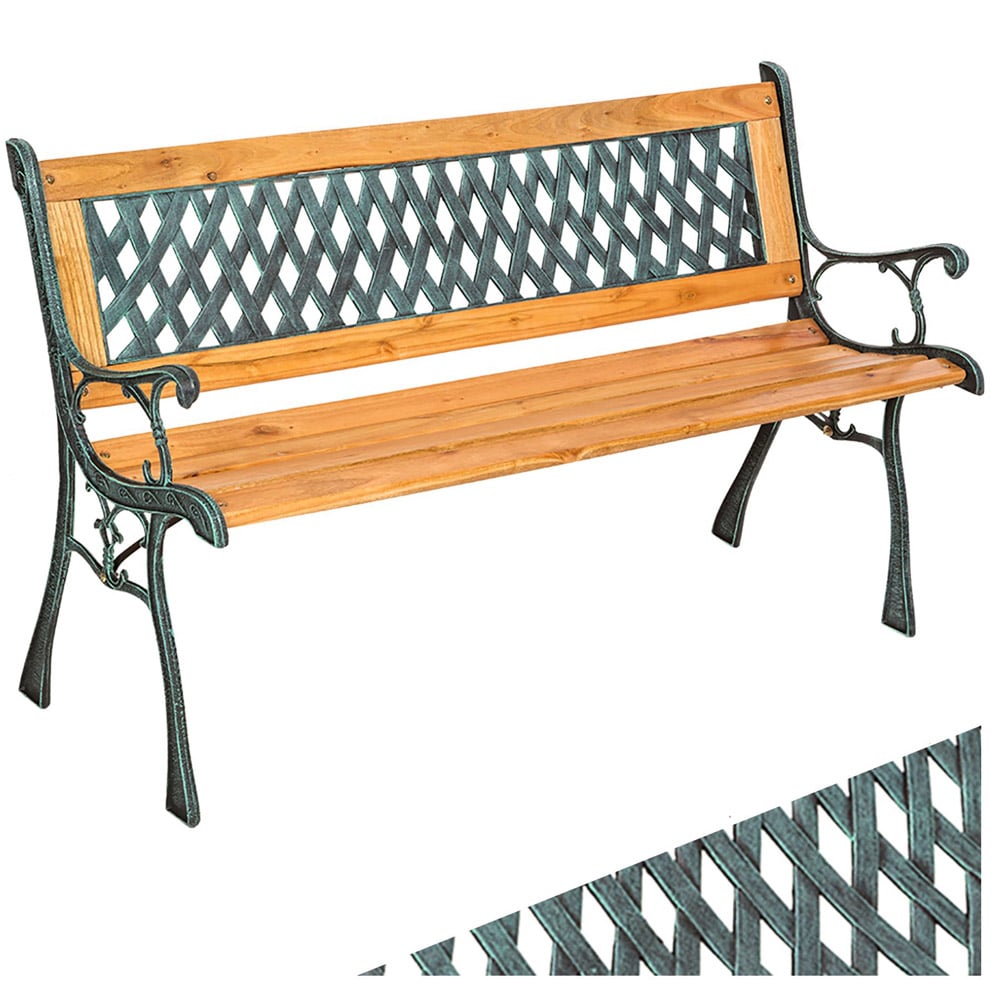 tectake Tamara 2 Seater Brown Garden Bench Image 2