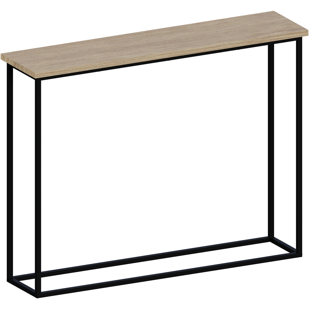 VIDA DESIGNS Oak and Black Metal Leg Console Table Image 2
