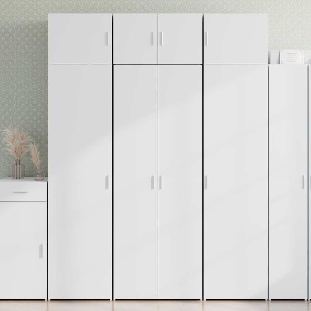 vidaXL 2 Door 5 Shelf White Highboard Image