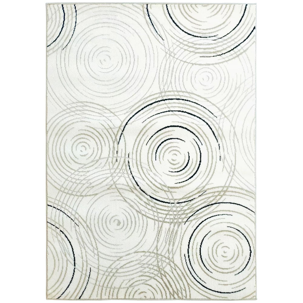 HOMCOM Cream Swirl Pattern Allergy Friendly Rug 170 x 120cm Image 1