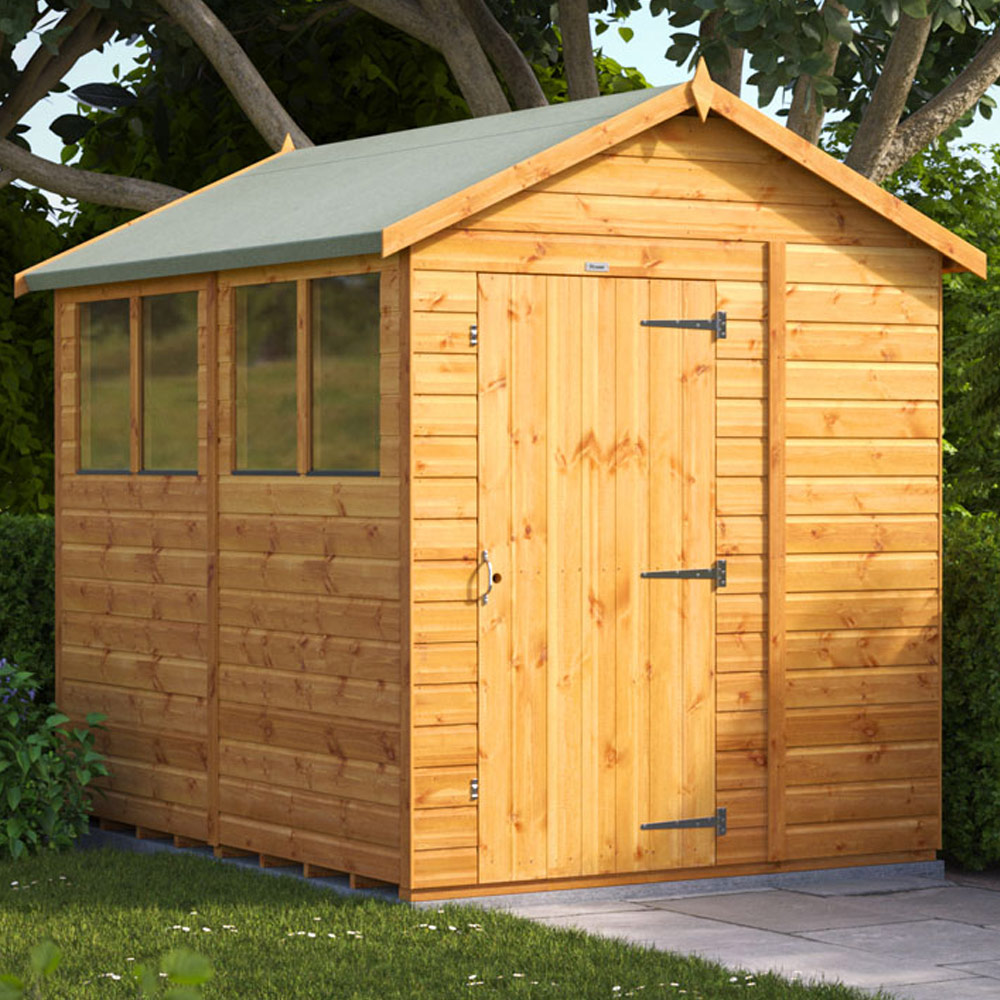 Power Sheds 8 x 6ft Apex Wooden Shed with Window Image 2
