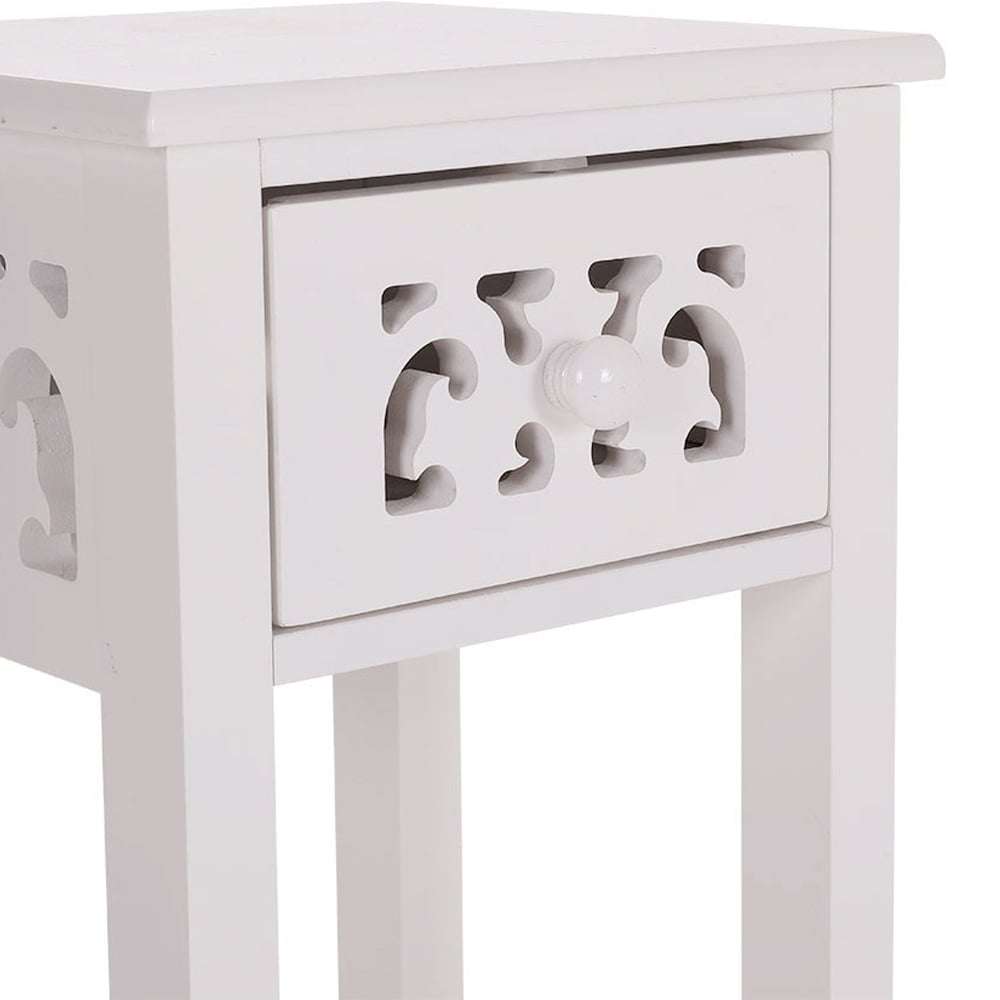 Living and Home Single Drawer Single Shelf French Style Slim Side Table Image 3