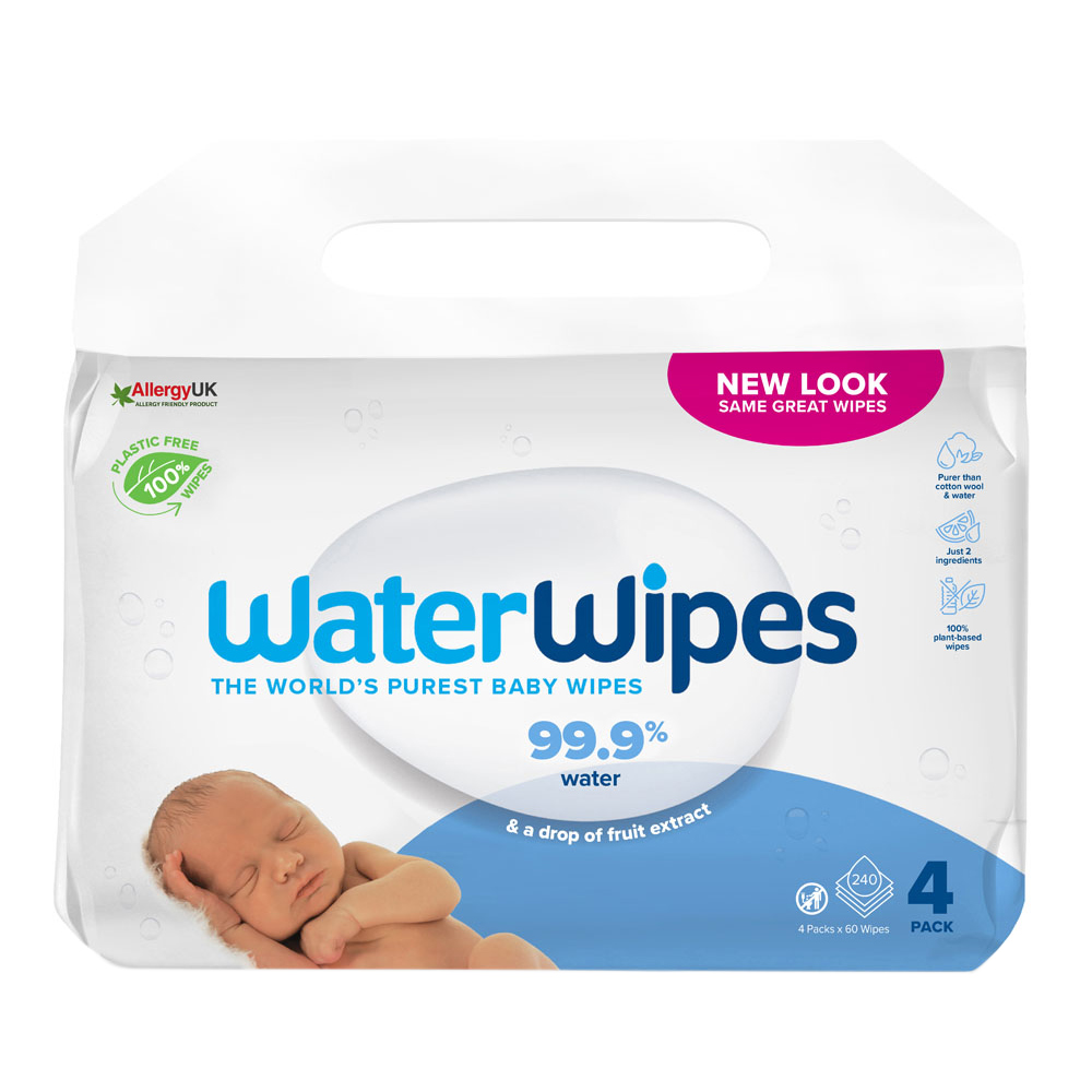 Waterwipes Biodegradable Baby Wipes 4 Pack Image 1