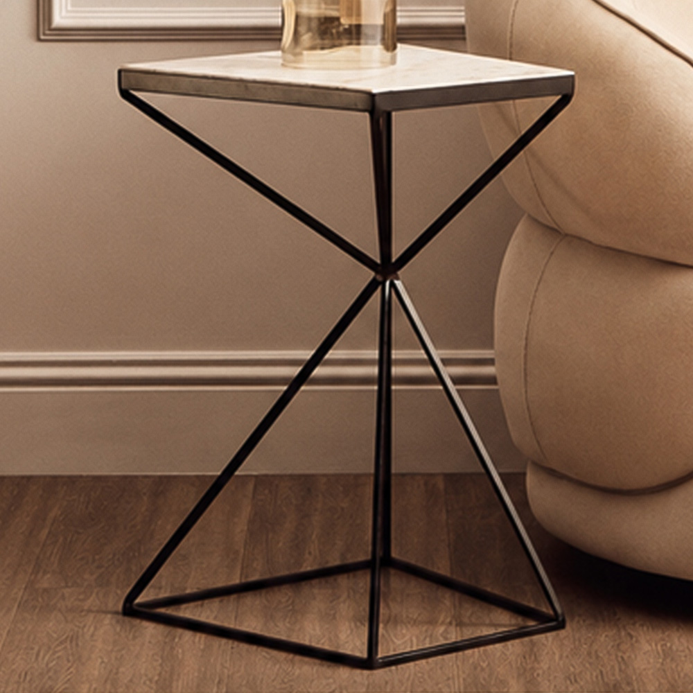 Premier Housewares Shalimar Trapezoid Side Table Image 1
