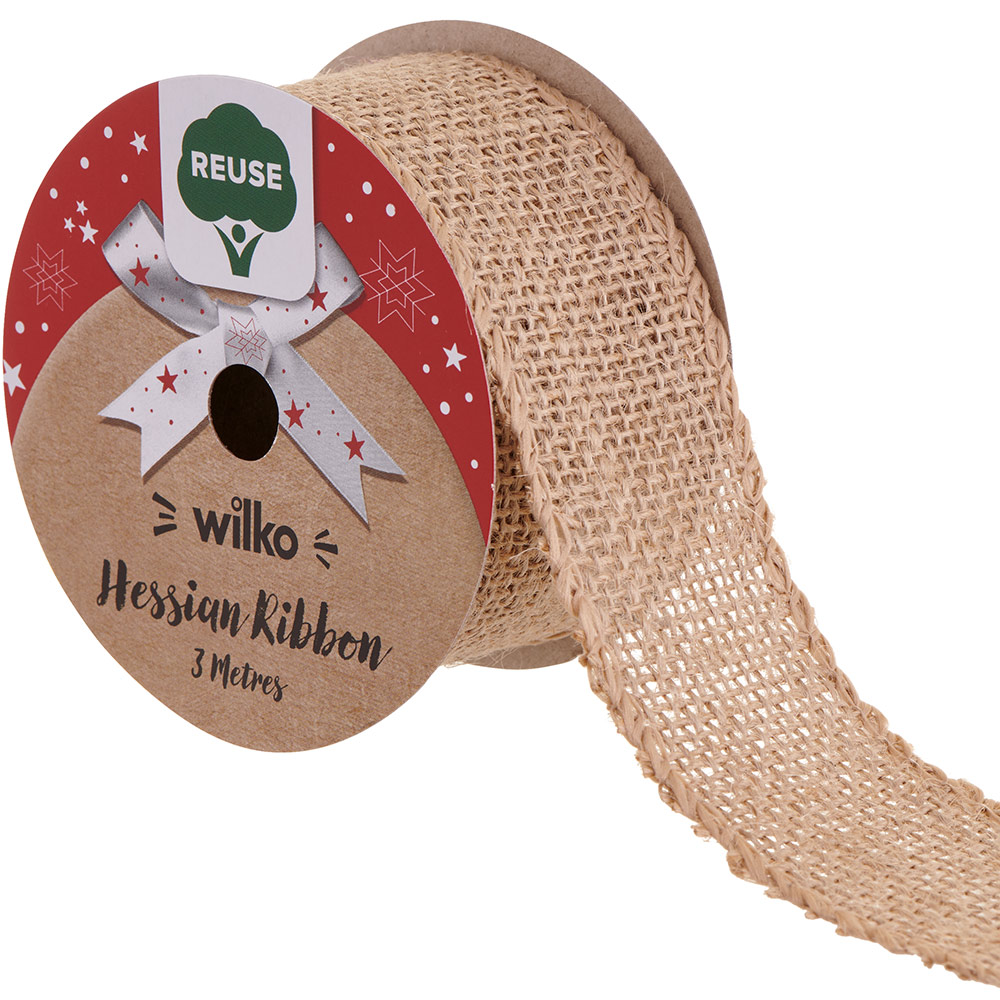 Wilko Hessian Ribbon 2m Image 1