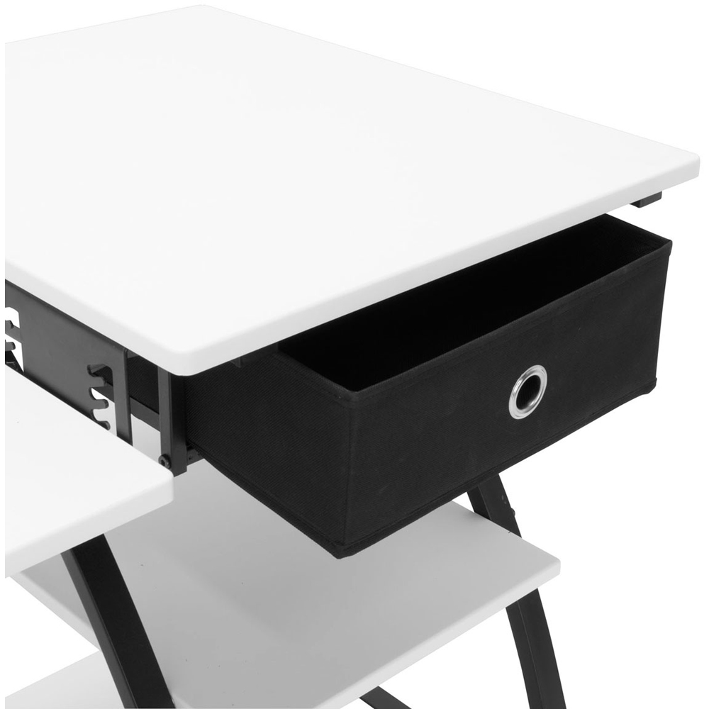 Sewing Online 13333 Single Drawer 3 Shelf White and Black Comet Sewing Desk Image 3