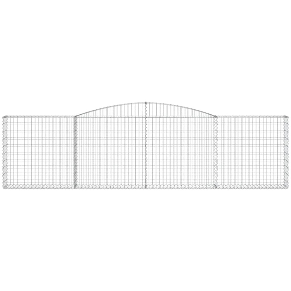 vidaXL Silver Galvanised Iron Arched Gabion Basket 400 x 30 x 100/120cm 8 Pack Image 4