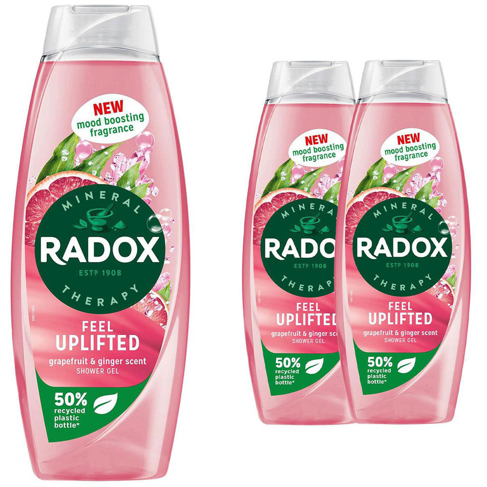 Radox Feel Uplifted Grapefruit and Ginger Scent Shower Gel 675ml 3 Pack Image 1