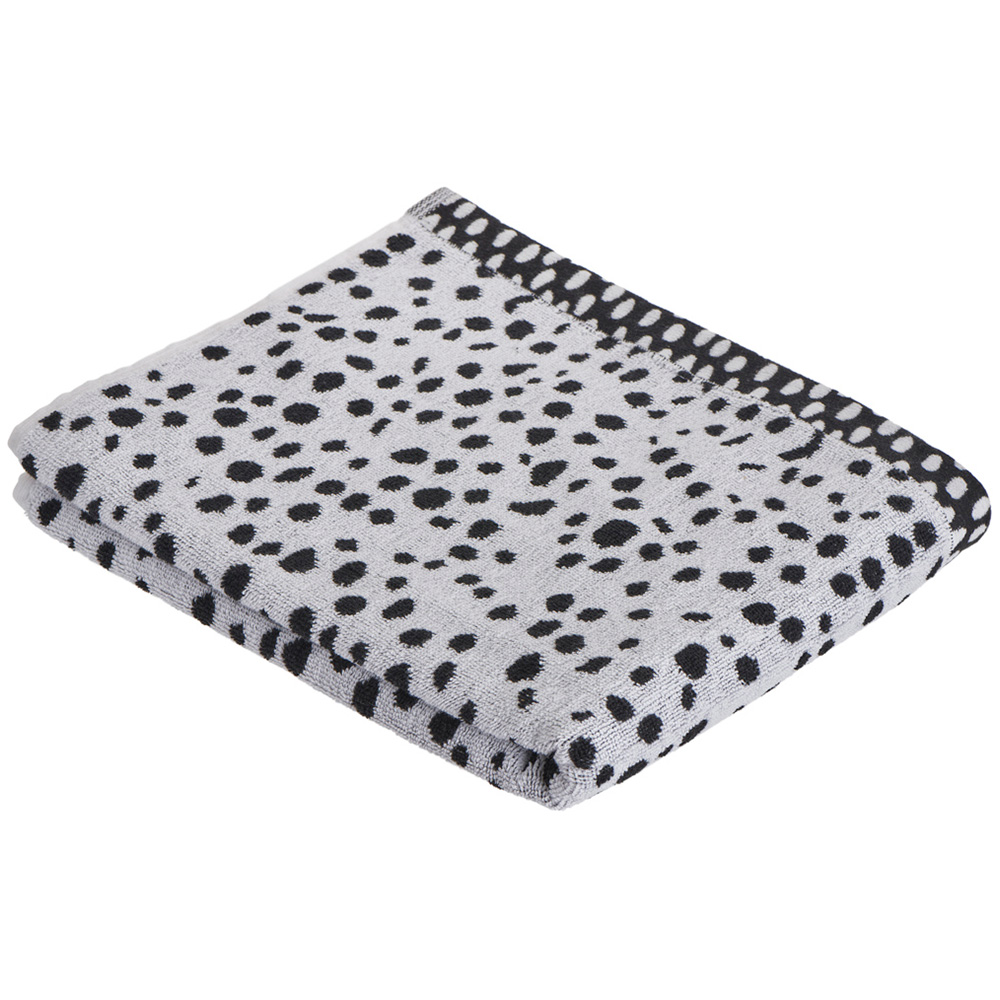 Wilko Monochrome Spot Bath Towel Black White Wilko