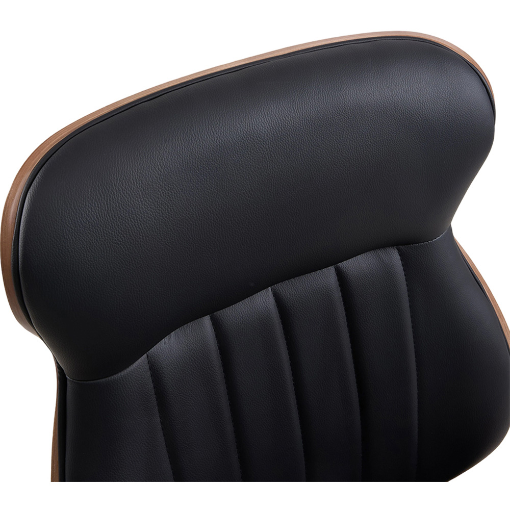 Living and Home Black PU Leather Height Adjustable High-Back Modern Office Chair Image 5