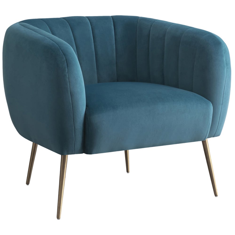 Portland Blue Linen Accent Chair Image 2