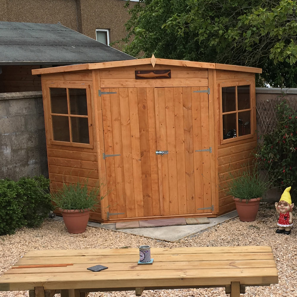 Shire 7 x 7ft Double Door Pressure Treated Corner Shed Image 2