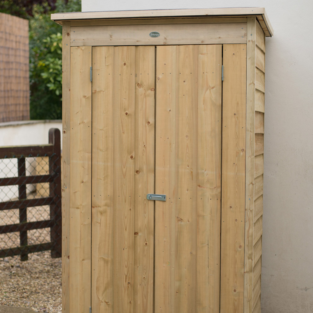 Forest Garden 1.4 x 3.1ft Pressure Treated Tall Pent Garden Storage Image 8