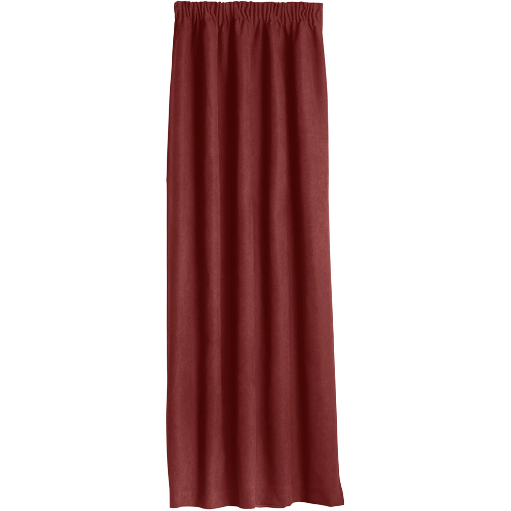 Alan Symonds Red Velvet Chenille Fleece Lined Pencil Pleat Taped Top Curtains 137 x 213cm Image 2