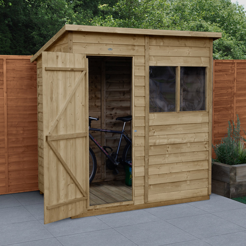 Forest Garden 6 x 4ft Pressure Treated Overlap Apex Shed Image 2