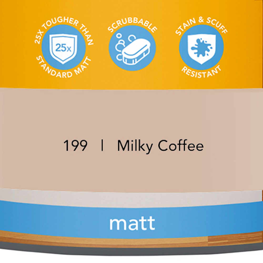 Wilko Tough & Washable Milky Coffee Matt Emulsion Paint 2.5L Image 3