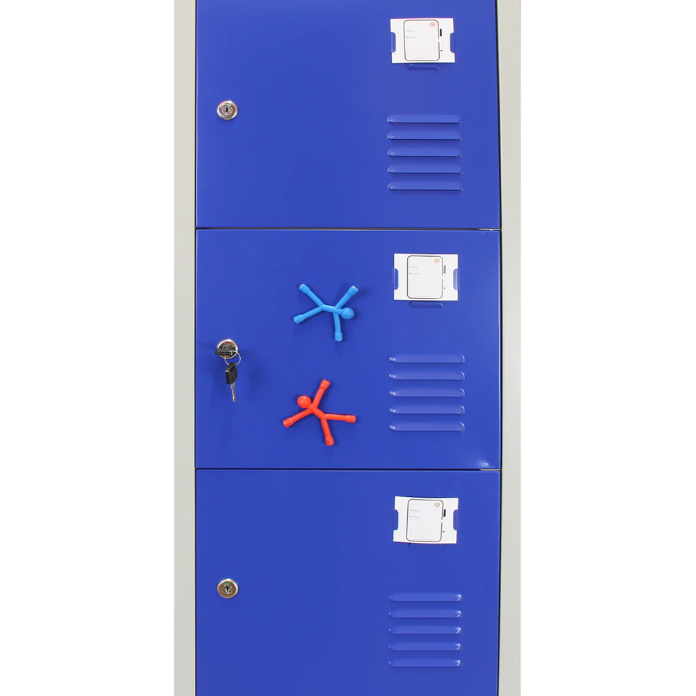 MonsterShop 6 Door Blue Metal Storage Locker Image 4