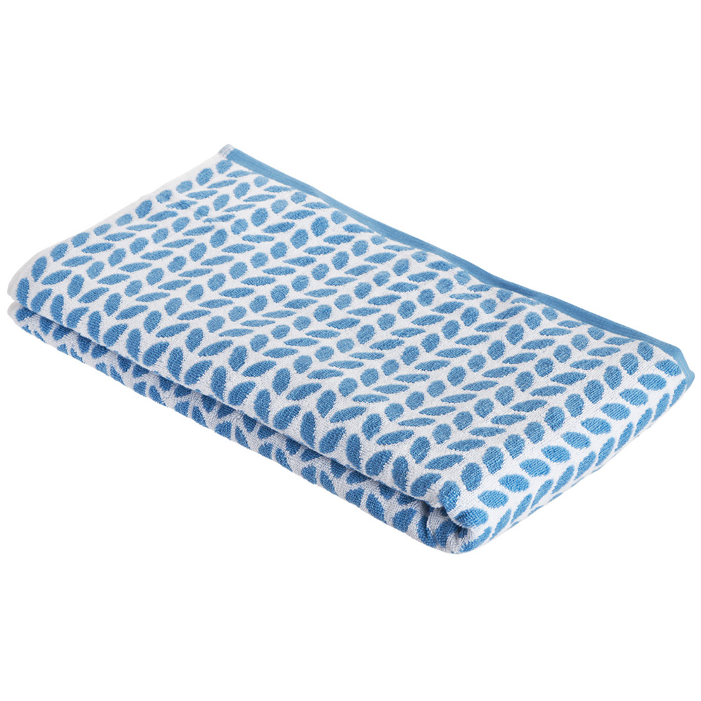 Wilko Blue and White Stem Bath Sheet Wilko