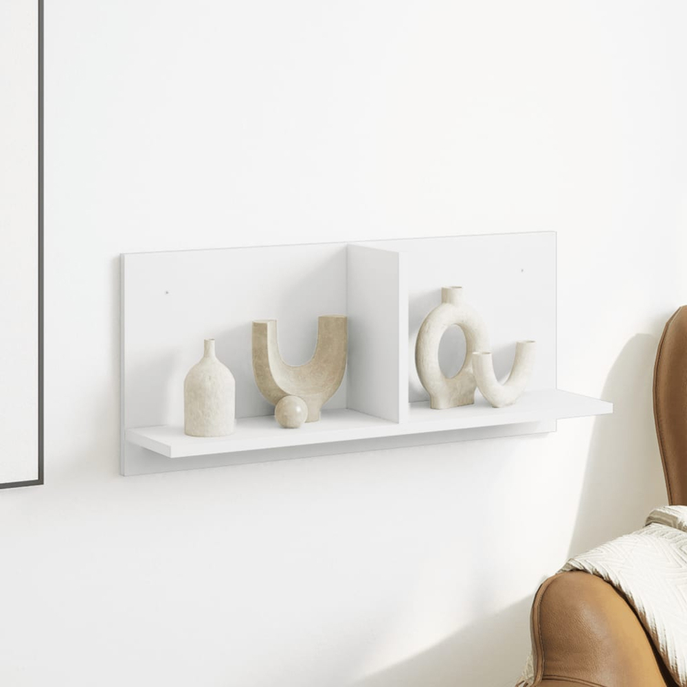 vidaXL 2 Shelf White Wall Cabinet Image 8