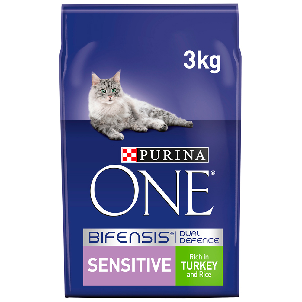 Purina ONE Sensitive Turkey and Rice Dry Cat Food 3kg Image 1
