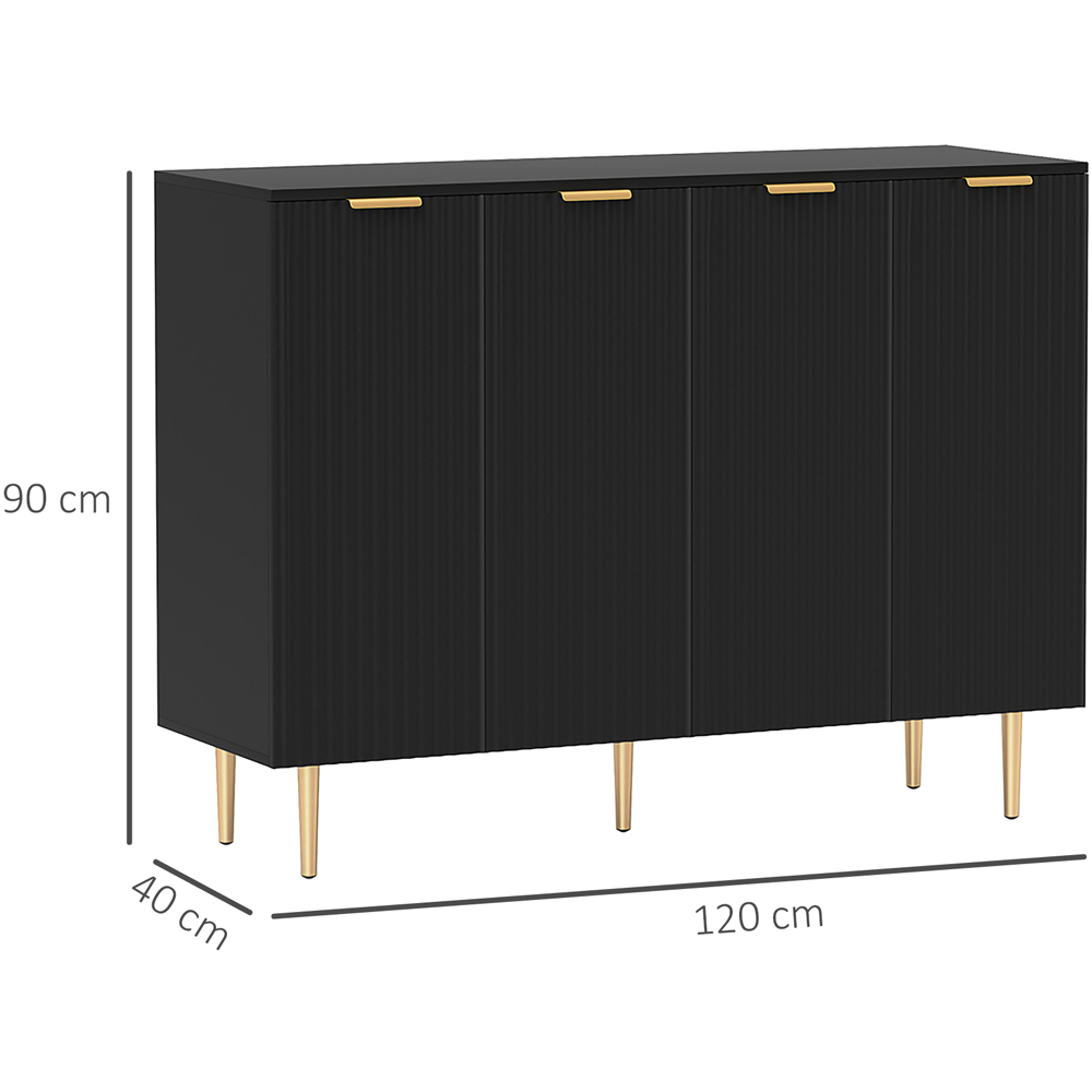 Portland 4 Door Black Sideboard Image 8