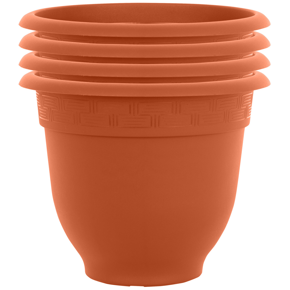 Wham Bell Pot Terracotta Recycled Plastic Round Planter 36cm 4 Pack Image 1